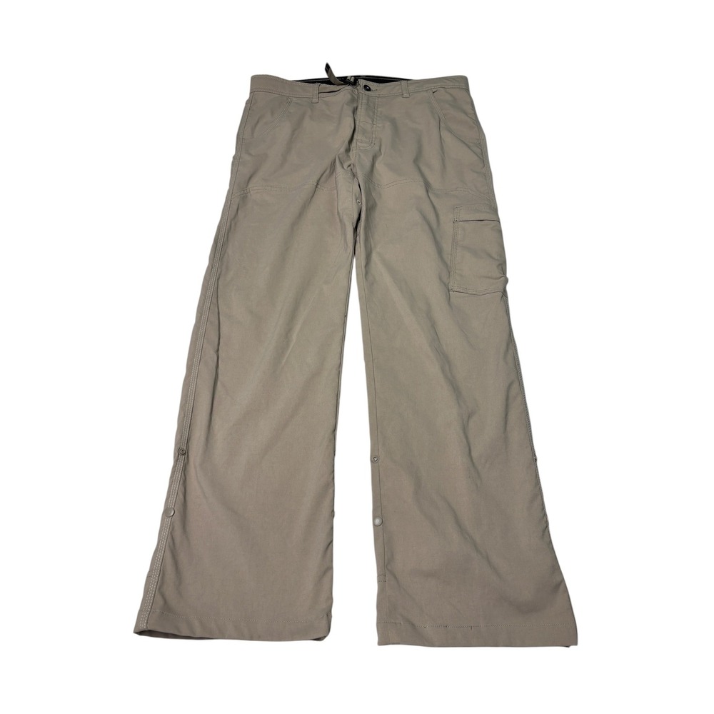 Prana Breathe Mens Hiking Pants‎ Khaki Tan Cargo Stretch 34x32 Large